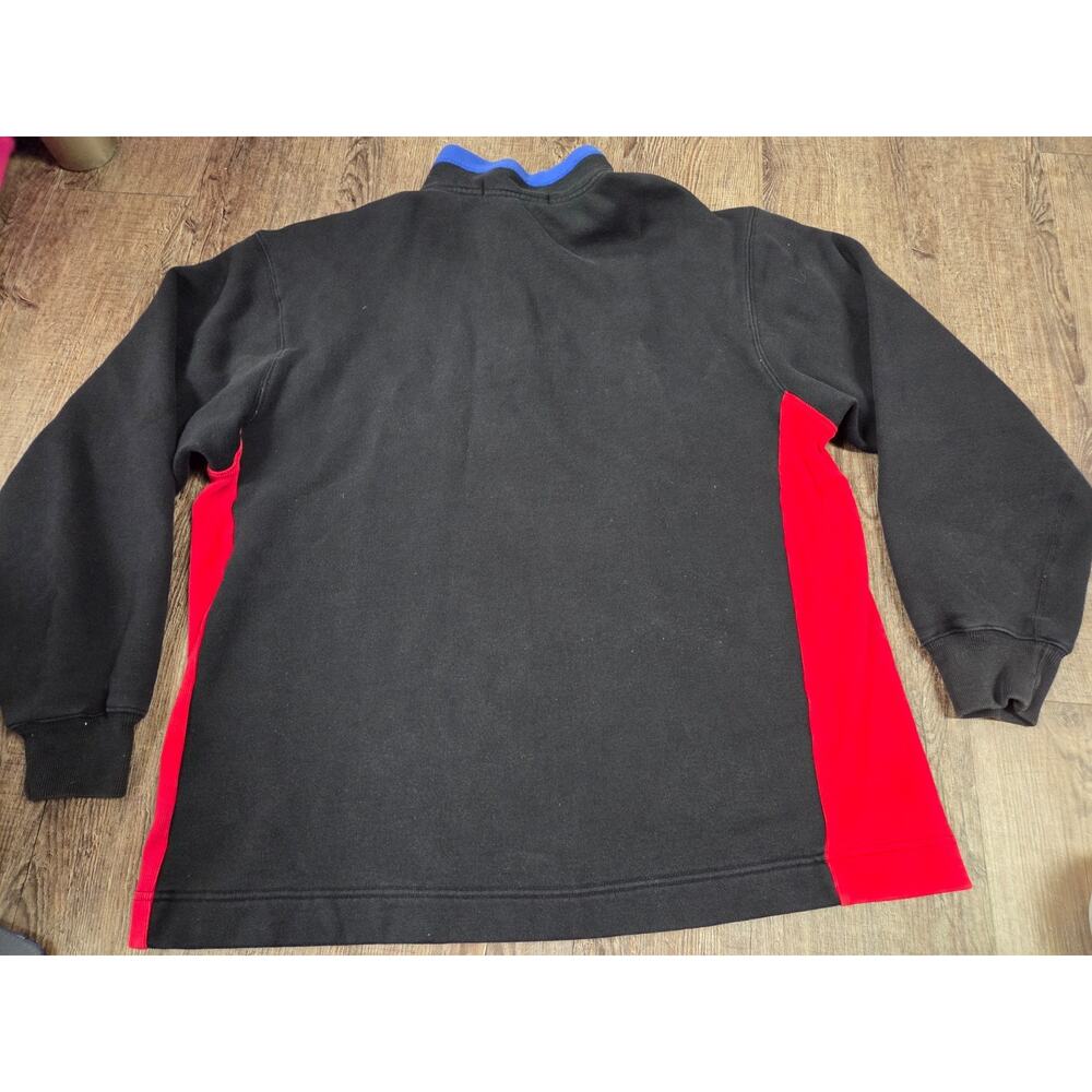 Nautica Competition 1/4 Zip Black Sweatshirt Vintage 1990s Swim Bike Run Medium - Picture 5 of 5